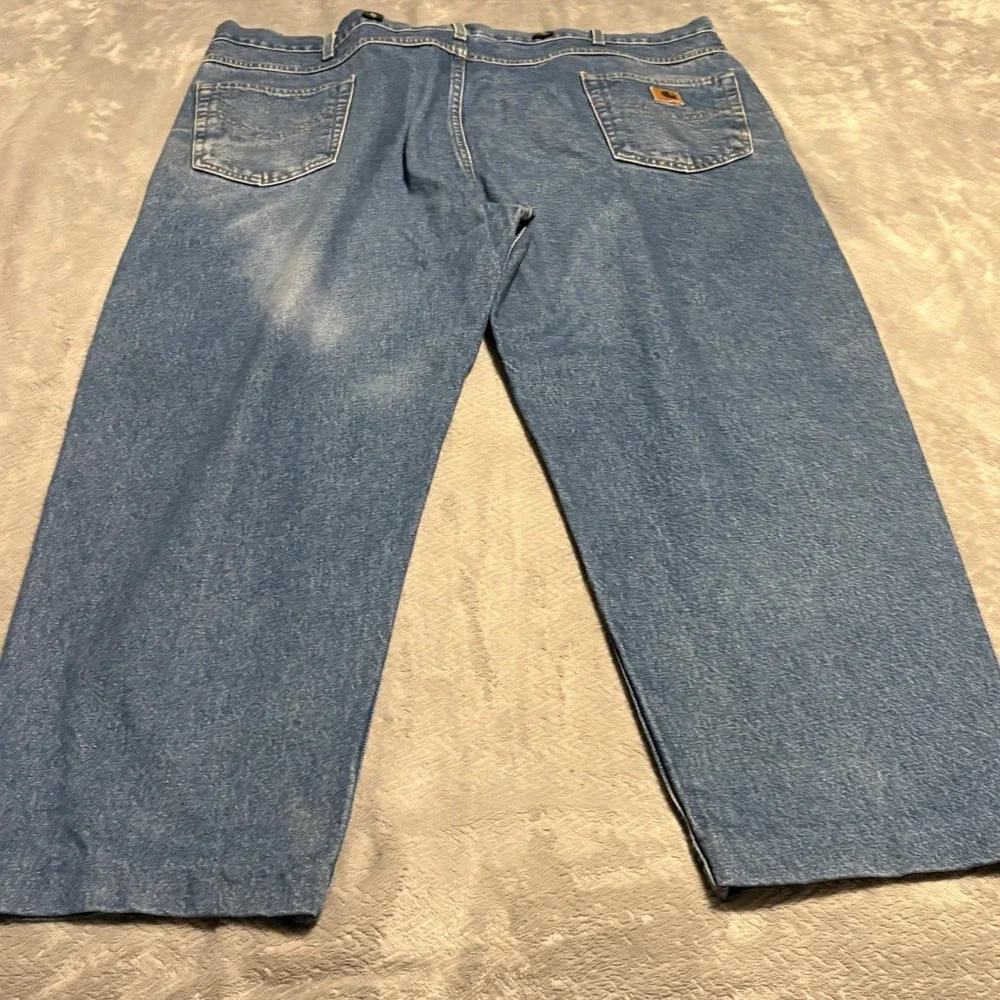 Carhartt Loose Fit Jeans Men's 48x30 Blue Denim Workwear Straight Leg B17DST